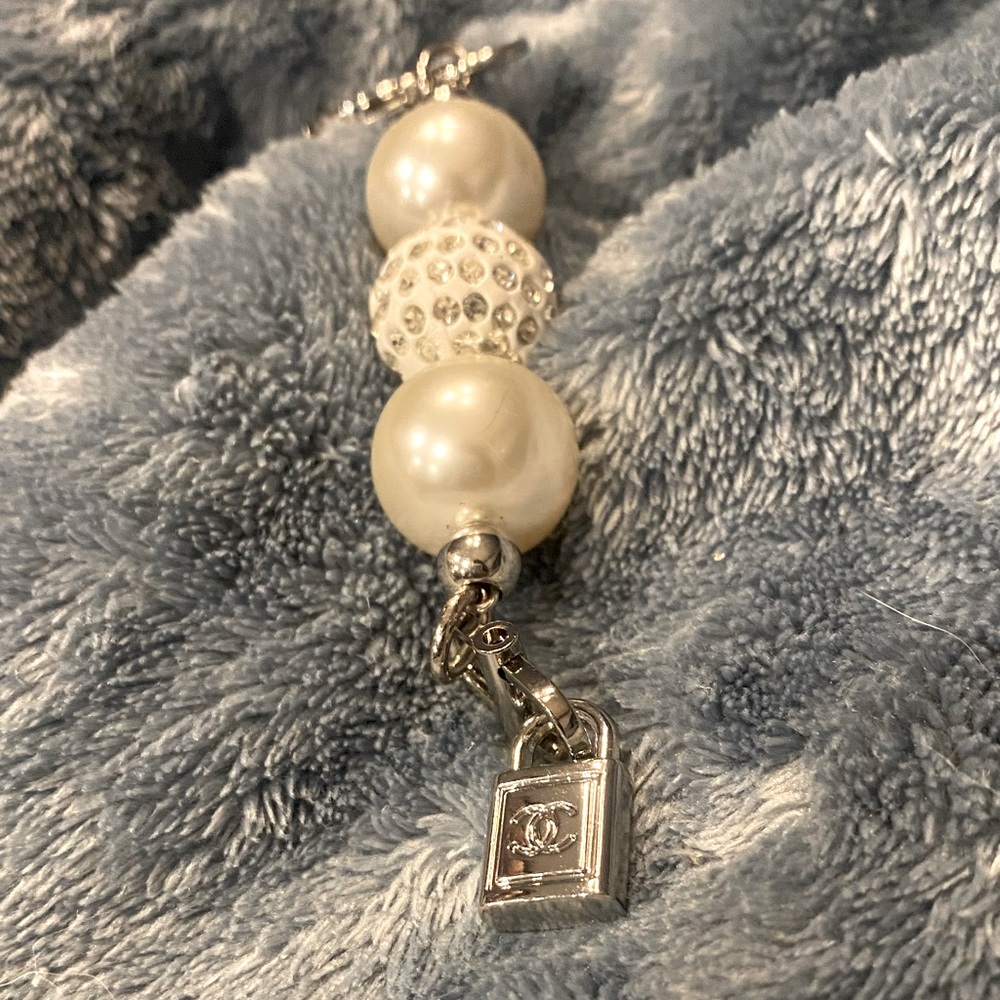 Key chain with vintage Chanel charm